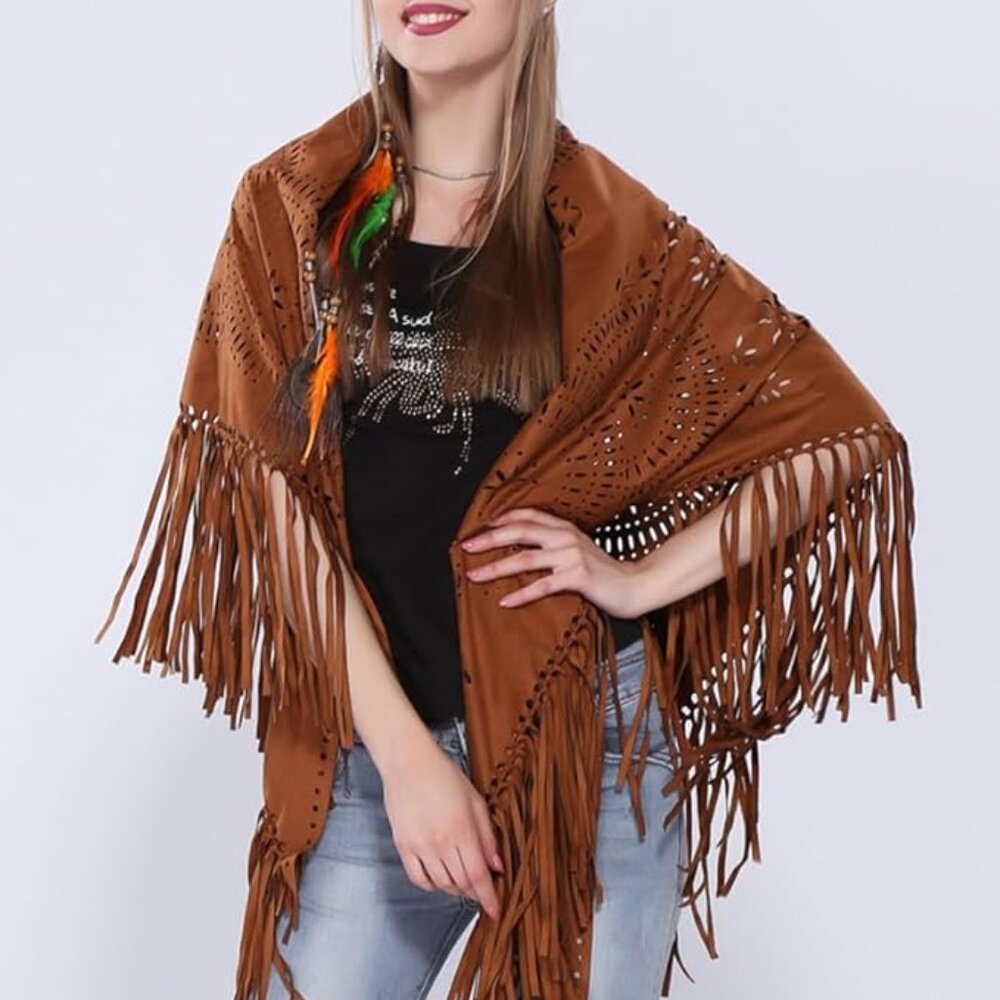 Women's Faux Suede Shawl